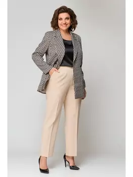 Брючные костюмы 1181 бежевый+черный