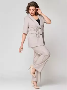 Брючные костюмы 1182 серо-бежевый
