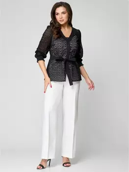 Брючные костюмы 1201 черно-белый