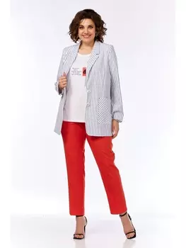 Брючные костюмы 1220 крупная полоска