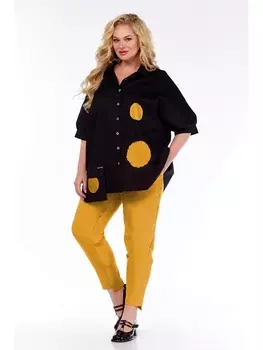 Брючные костюмы 1233 чёрный+жёлтый