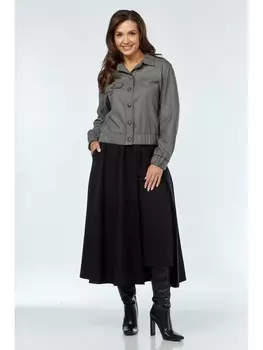 Брючные костюмы 1259 гусьлапка+чёрный