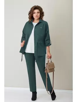 Брючные костюмы 1304 темно-мятный, молочно-белый