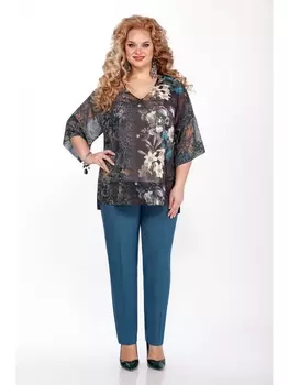 Брючные костюмы 1328 морская волна