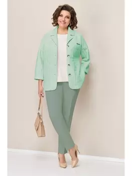 Брючные костюмы 1335 светло-мятный, белый