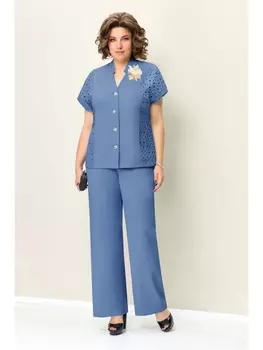 Брючные костюмы 1358 джинсово-голубой