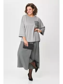 Брючные костюмы 1362/1 серый, клетка