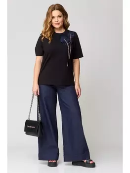 Брючные костюмы 1368 синий, черный