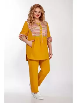 Брючные костюмы 1371 горчица