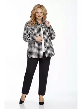 Брючные костюмы 1404 молоко-черный