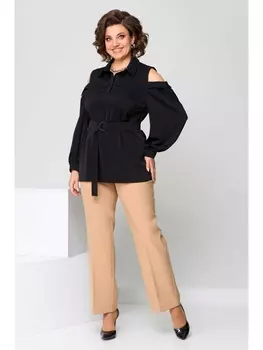 Брючные костюмы 1419 бежево-черный