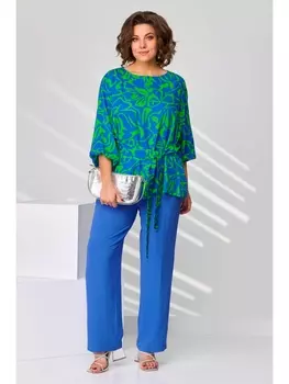 Брючные костюмы 1439 салатово-голубой