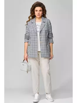 Брючные костюмы 1481 бежево-синий