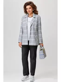 Брючные костюмы 1484 черный+голубой