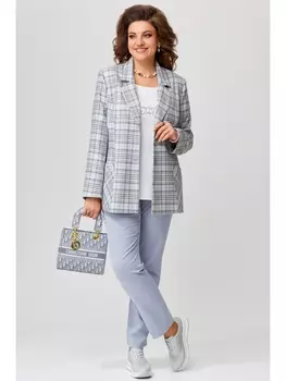 Брючные костюмы 1486 серо-голубой