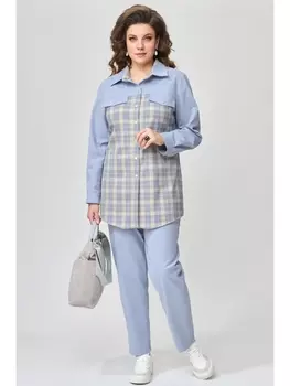 Брючные костюмы 1492 сине-голубой