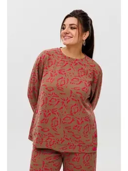 Брючные костюмы 1494 ягодный жираф