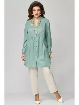 Брючные костюмы 1512 мятно-зеленый+бежевый