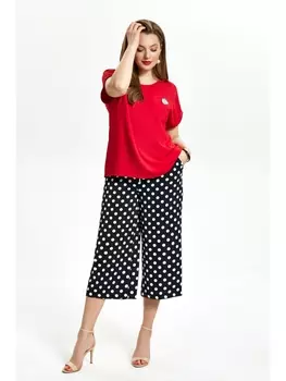 Брючные костюмы 1513 красный+черный