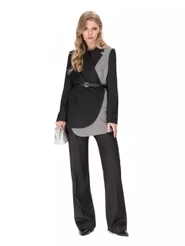 Брючные костюмы 1543 черный+ гусиная лапка