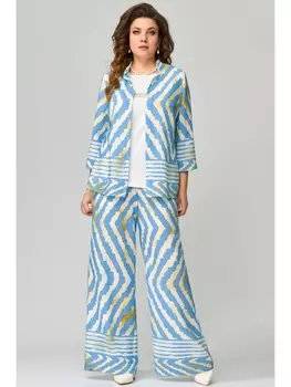 Брючные костюмы 1561 молочно-голубой