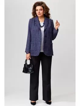 Брючные костюмы 1772 черно-баклажановый