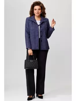 Брючные костюмы 1782 черно-баклажановый