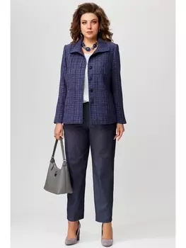 Брючные костюмы 1783 сине-баклажановый