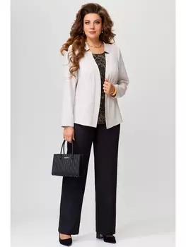 Брючные костюмы 1801 черно-бежевый