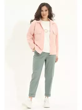 Брючные костюмы 1840 розовый+шалфей