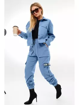 Брючные костюмы 2045в голубой