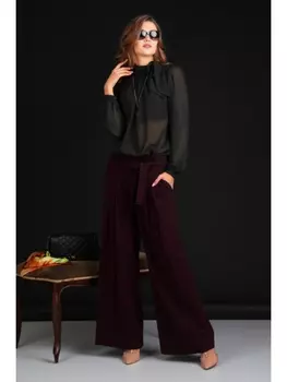 Брючные костюмы 20507 черный+бордовый