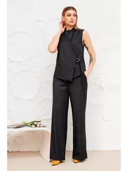 Брючные костюмы 2059 полоска черный
