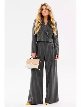 Брючные костюмы 2080 полоска серый