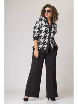 Брючные костюмы 208 черный+св.серый