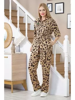 Брючные костюмы 2109 коричневый леопард