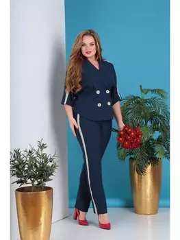 Брючные костюмы 213-темно-синий