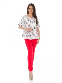Брючные костюмы 2153 белый, красный