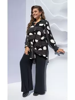 Брючные костюмы 21983 черный+белый