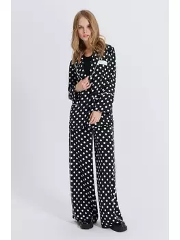 Брючные костюмы 2271 горохи на черном