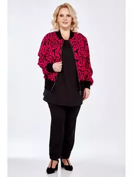 Брючные костюмы 2291 черный+малина