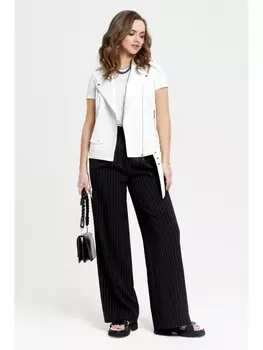 Брючные костюмы 2400 белый+черный полоска