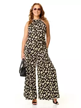 Брючные костюмы 2412/2 черный+беж