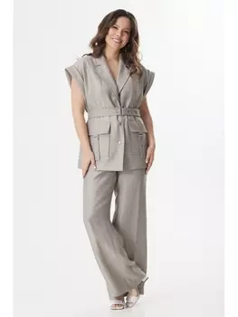 Брючные костюмы 2424 серо-бежевый