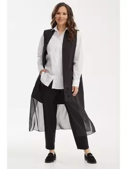 Брючные костюмы 2464 черный+белый