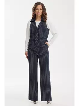 Брючные костюмы 2465 темно-синий в полоску