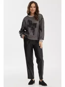 Брючные костюмы 2475 черный+серый