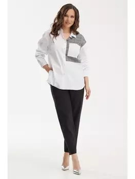 Брючные костюмы 2478 белый+черный