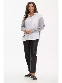 Брючные костюмы 2483 белый+серый+черный