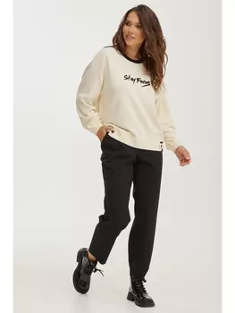 Брючные костюмы 2484 кремовый+черный